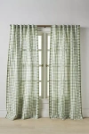 Anthropologie Gingham Curtain In Green