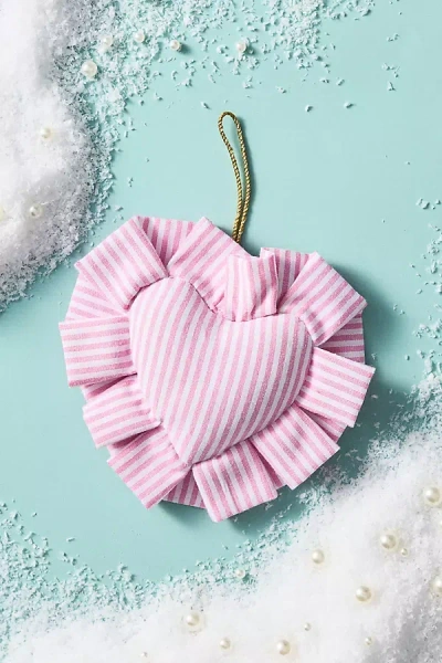 Anthropologie Gingham Heart Pillow Ornament In Multi