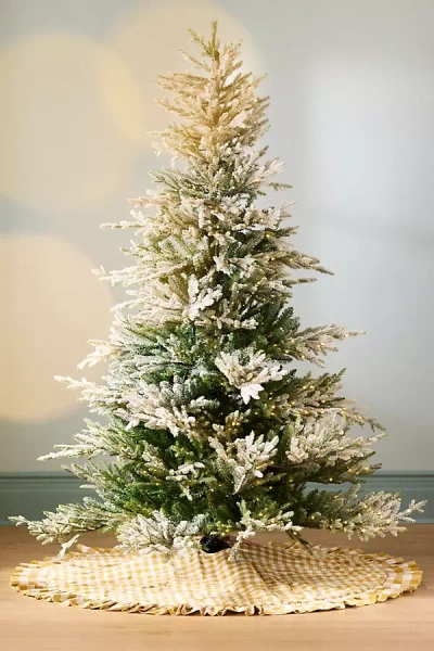 Anthropologie Gingham Tree Skirt In Yellow