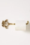 Anthropologie Gingko Leaf Brass Toilet Paper Holder In Gold
