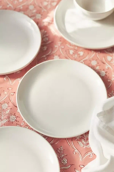 Anthropologie Ginny Dinner Plates, Set Of 4 In White