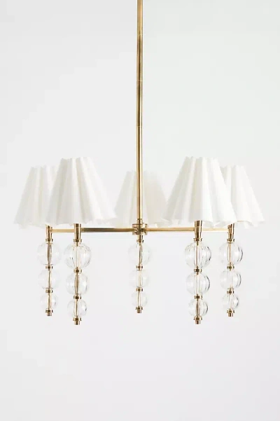 Anthropologie Giulia Cut-glass Shaded Chandelier In Gold