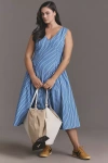 Anthropologie Glamorous Sleeveless Striped Midi Dress In Blue