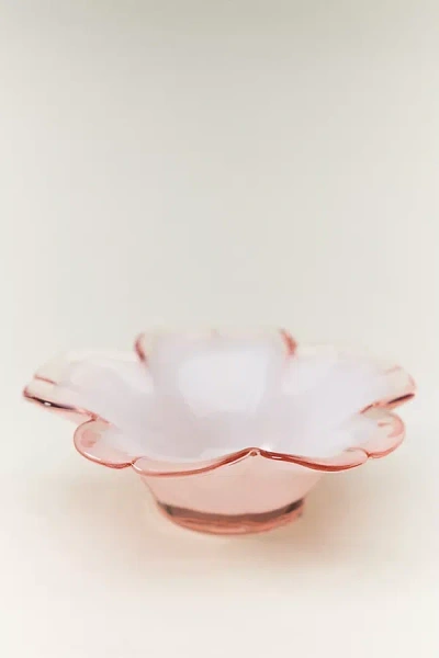 Anthropologie Glass Flower Decorative Object In Pink