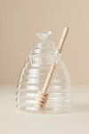 ANTHROPOLOGIE GLASS HONEY JAR WITH DIPPER