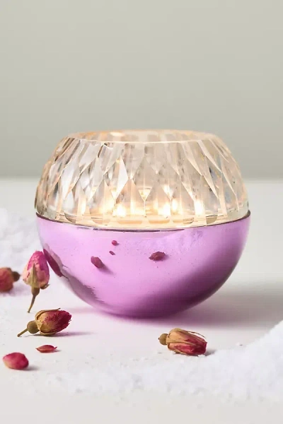 Anthropologie Glass Ornament Fruity Rosé Spritz Glass Candle In Multi