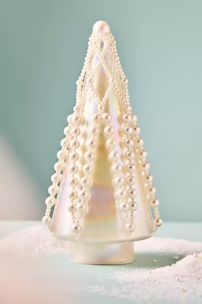 Anthropologie Glass Pearl Tree In Gold