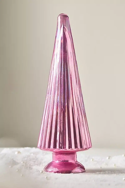 Anthropologie Glass Tree Decorative Object In Pink