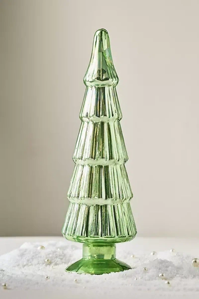 Anthropologie Glass Tree Decorative Object In Green