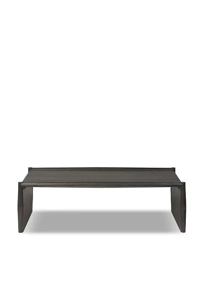 Anthropologie Glenview Rustic Oak Streamlined Coffee Table In Black