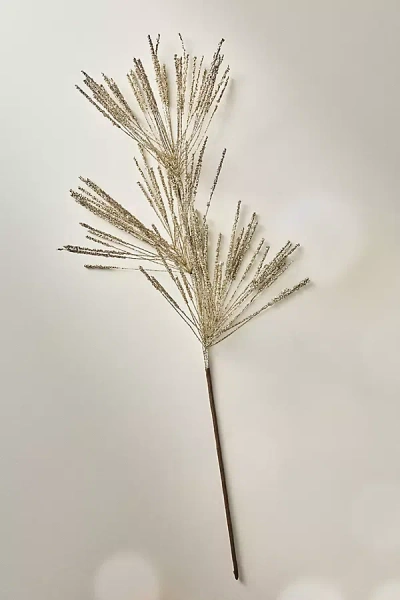 Anthropologie Glitter Pine Needle Pick In Gold