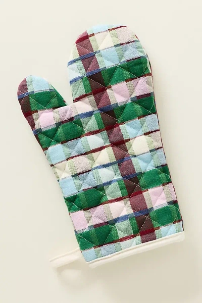 Anthropologie Gloria Plaid Jacquard Oven Mitt In Multi