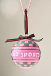 Anthropologie Go Sports Glass Ornament In Pink
