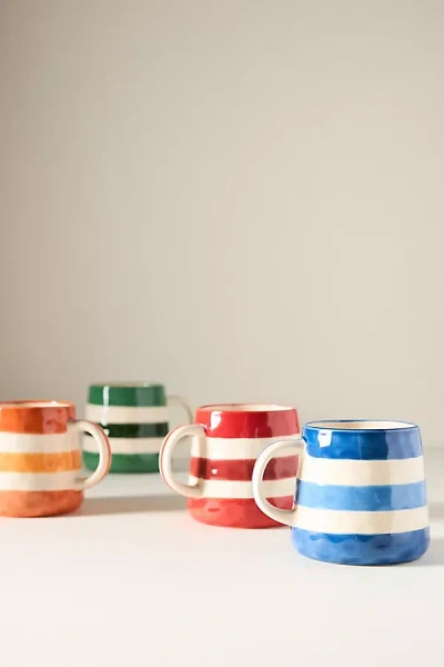 Anthropologie Go Sports! Handpainted Stoneware Mug