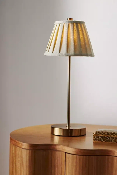 Anthropologie Gold Rechargeable Table Lamp
