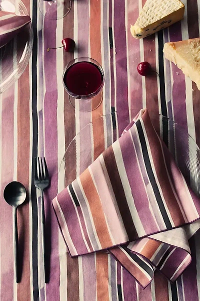 Anthropologie Goldie Home Linen Lisbon Striped Napkins, Set Of 4 In Multi