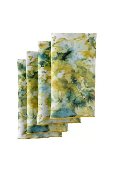 Anthropologie Goldie Home Linen Marble Print Napkins, Set Of 4
