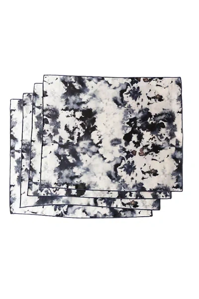 Anthropologie Goldie Home Linen Marble Print Placemats, Set Of 4 In Multi