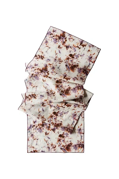 Anthropologie Goldie Home Linen Marble Print Table Runner In Multi