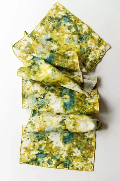 Anthropologie Goldie Home Linen Marble Print Table Runner