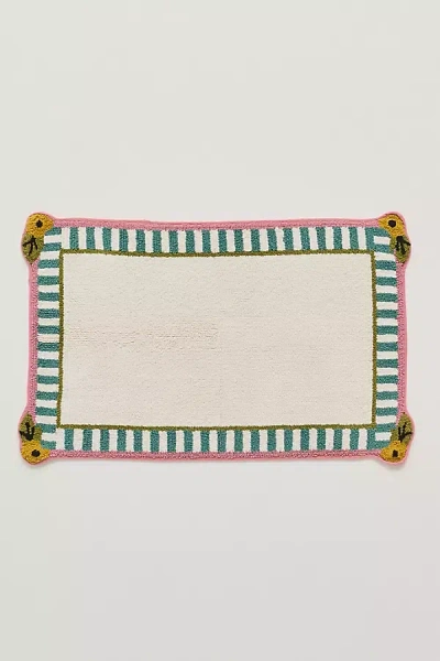 Anthropologie Grace Cotton Floral Tufted Bath Mat In Multi