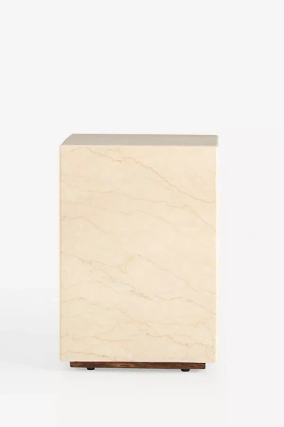 Anthropologie Grayson Marble Side Table In Neutral