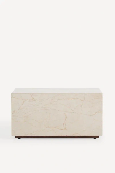 Anthropologie Grayson Rectangular Marble Side Table In Neutral