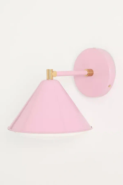 Anthropologie Greenwich Enameled Metal Sconce In Pink