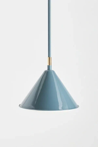 Anthropologie Greenwich Enameled Metal Semi-flush Pendant In Blue