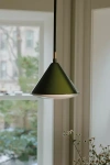 Anthropologie Greenwich Enameled Metal Semi-flush Pendant In Black