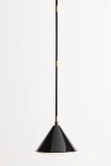 Anthropologie Greenwich Enameled Metal Semi-flush Pendant In Black