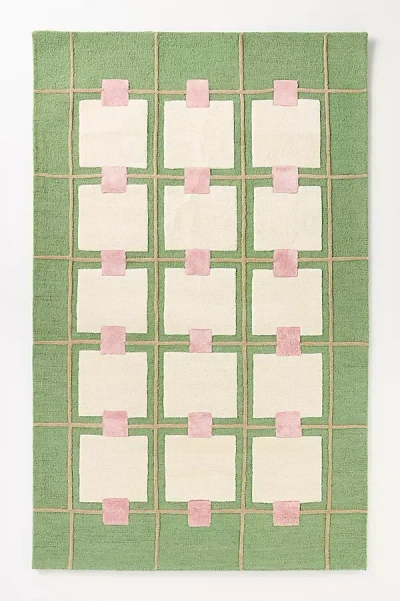 Anthropologie Greer Hand-tufted Wool-viscose Blend Rug In Green
