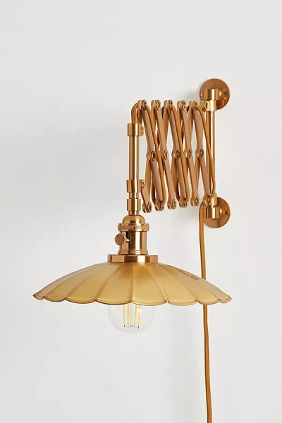 Anthropologie Greta Accordion Sconce In Gold