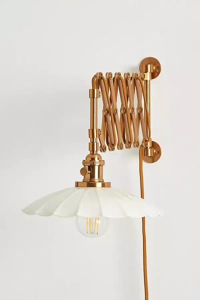Anthropologie Greta Accordion Sconce In White