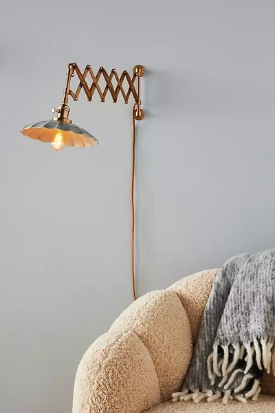 Anthropologie Accordian Sconce In Brass