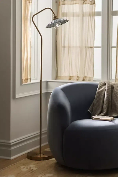 Anthropologie Greta Scalloped Metal Reading Floor Lamp In Multi