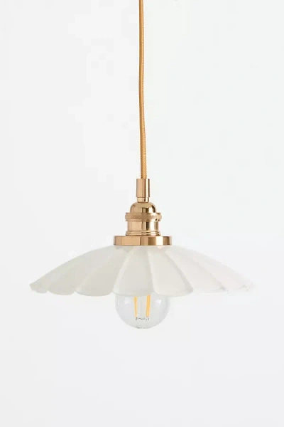 Anthropologie Greta Scalloped Pendant Light In White