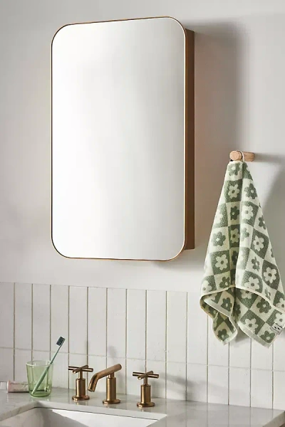 Anthropologie Hadley Mirrored Bath Cabinet In White