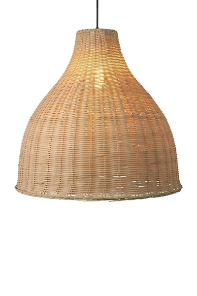 Anthropologie Hakka Rattan Pendant Lamp In Brown