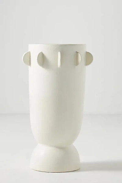 Anthropologie Half Moon Ceramic Vase In White