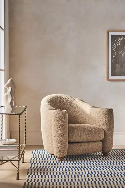 Anthropologie Halligan Bouclé Rounded Club Chair
