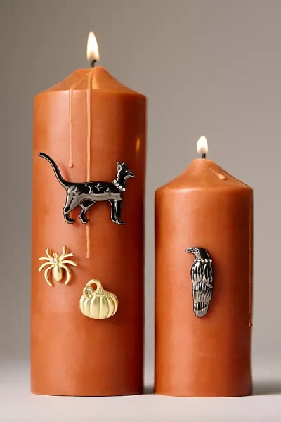 Anthropologie Halloween Candle Pin Charms In Orange