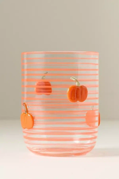 Anthropologie Halloween Swirl Juice Glass In Orange