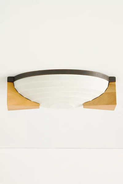 Anthropologie Hammonds Wood Flush Mount In Brown
