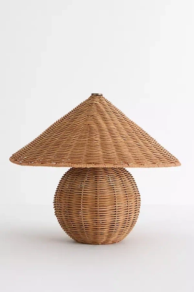 Anthropologie Hanalei Rattan Table Lamp In Brown