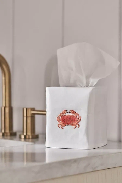 Anthropologie Hand-embroidered Icon Tissue Box Cover In Red