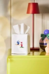 Anthropologie Hand-embroidered Icon Tissue Box Cover In White