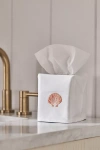 Anthropologie Hand-embroidered Icon Tissue Box Cover In Orange
