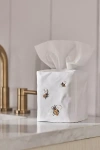 Anthropologie Hand-embroidered Icon Tissue Box Cover In Yellow