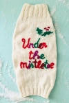 Anthropologie Hand-knit Holiday Phrase Pet Sweater In White